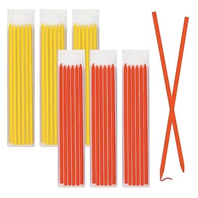 Afbeelding van 36 vullingen van 2,8 mm voor timmermanspotloden, robuuste marker met diepe gaten, constructie, reservepotlood, grijs, rood, geel, architectentekeningen, alleen