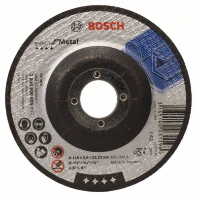 Afbeelding van Bosch Accessories A30 S BF 2608600005 Doorslijpschijf gebogen 115 mm 1 stuk(s) Metaal
