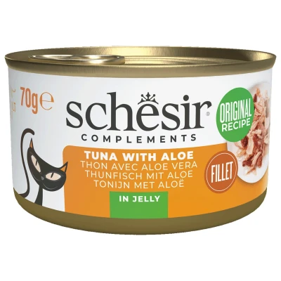Afbeelding van Schesir Blik Gelei Kattenvoer Tonijn Aloë Vera 70 g
