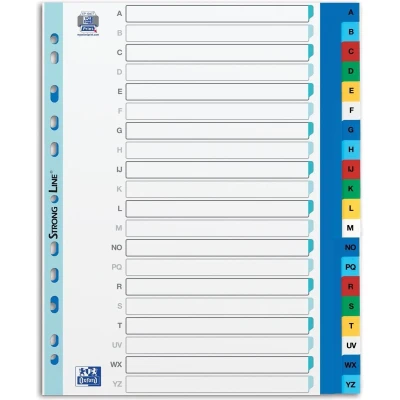 Afbeelding van Tabbladen Oxford A4+ 11 gaats 20 delig A Z PP kleur