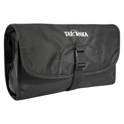 Afbeelding van Tatonka Small Travelcare Toilettas om op te hangen, plat met vakken en spiegel, zwart, 25 x 17 4 cm