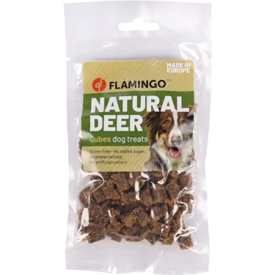 Afbeelding van Flamingo Nature Snack Honden Hert Blokjes 80g 1st 139165