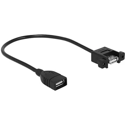 Afbeelding van Delock USB kabel 2.0 A stekker, bus 1.00 m Zwart 85106