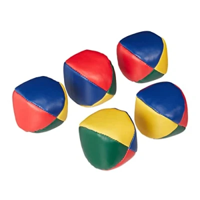 Afbeelding van Relaxdays jongleerballen set van 5 juggling balls beginners jongleer zacht