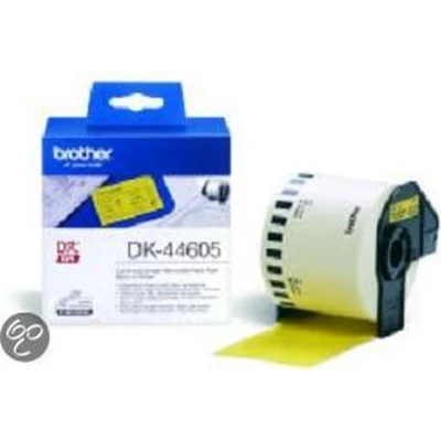 Afbeelding van Brother DK 44605 Etiket Zwart op geel (62 mm)