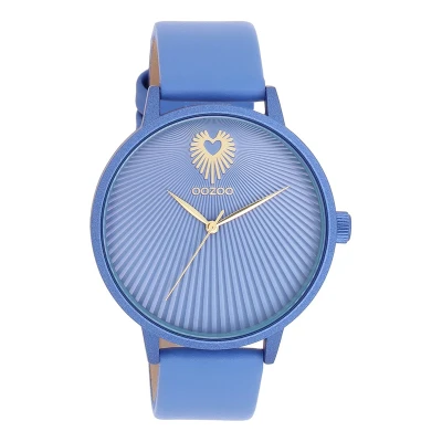 Afbeelding van OOZOO Timepieces mineraal blauwe horloge met leren band C11246