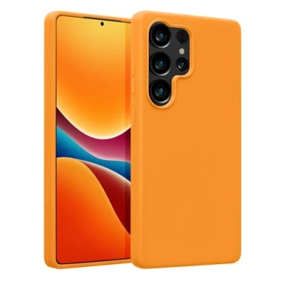 Afbeelding van kwmobile telefoonhoesje geschikt voor Samsung Galaxy S25 Ultra Hoesje met siliconen coating Smartphone case in fruitig oranje