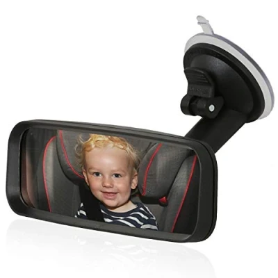 Afbeelding van Wicked Chili Extra achteruitkijkspiegel voor bevestiging op de voorruit, met zwanenhals (anti vibratie, spiegeloppervlak: 153 x 45 mm), zwart