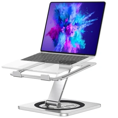 Afbeelding van EOIWUY laptopstandaard, 360 graden draaibaar, snelle koeling, verstelbare voor teamwerk, ergonomische compatibel met MacBook, Dell (10 16 inch)