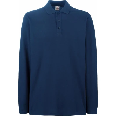 Afbeelding van Fruit Of The Loom Heren Premium Poloshirt Met Lange Mouwen (Marine) Maat 2XL