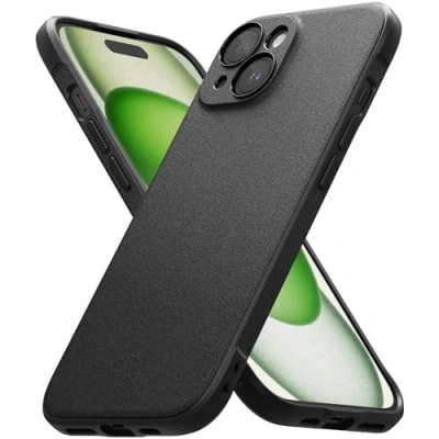 Afbeelding van Ringke Beschermhoes compatibel met iPhone 15 [Onyx] Schokbestendig Antislip Flexibel Ultradun TPU Zachte Bumper Duurzaam Hoesje Case Accessoires Mat Zwart