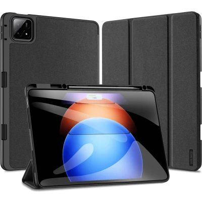 Afbeelding van Dux Ducis Tablet hoes geschikt voor Xiaomi Pad 6S Pro Domo Tri fold Case Auto Wake/Sleep functie Met Pen Houder Zwart
