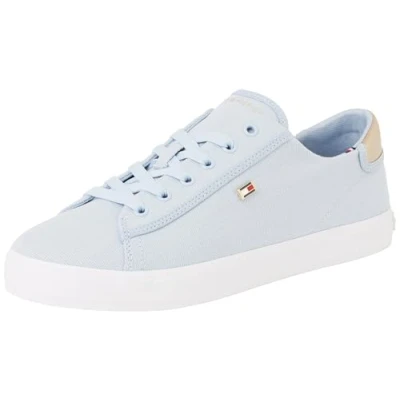 Afbeelding van Tommy Hilfiger Vulc Canvas Lace Up Sneaker Fw0fw08647 BasFemme, Blauw (Breezy Blue), 40 EU