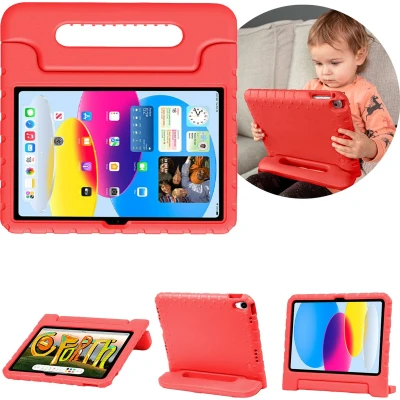 Afbeelding van iMoshion Tablet Hoes Kinderen Geschikt voor iPad 10 (2022) 10.9 inch Kidsproof Backcover met handvat Rood