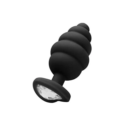 Afbeelding van Geribbelde Buttplug met Diamanten Hart