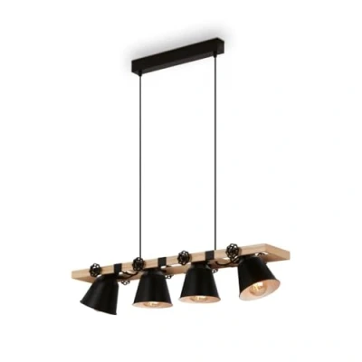 Afbeelding van Hanglamp Talle vintage, 4 lamps, zwart
