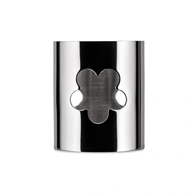 Image de A DI ALESSI AKK10 F GIROTONDO ROND DE SERVIETTE AJOURÉ EN ACIER BRILLANT FLEUR