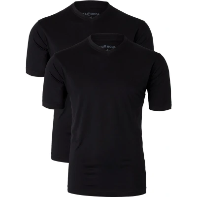 Afbeelding van Casa Moda T shirts (2 Pack) V neck zwart Maat XXXXL