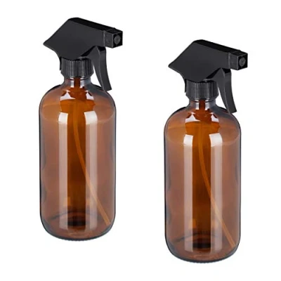 Afbeelding van Relaxdays plantenspuit glas spuitfles 500 ml sproeifles kapper waterverstuiver bruin