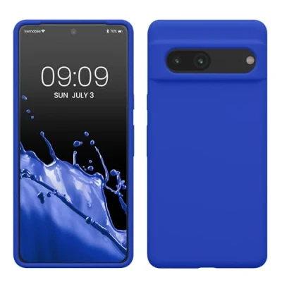 Afbeelding van kwmobile telefoonhoesje geschikt voor Google Pixel 7 Hoesje met siliconen coating Smartphone case in Baltisch blauw