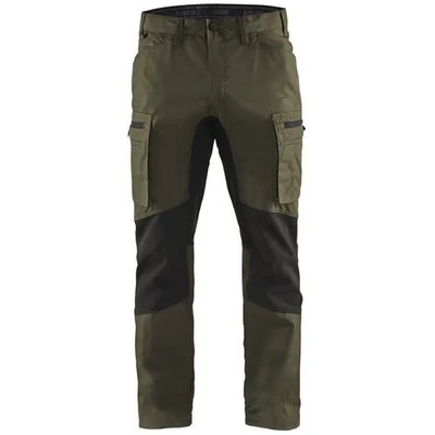 Image de Pantalon services stretch vert olive/noir