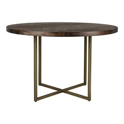 Afbeelding van Dutchbone Class Eettafel Rond 120 cm Acaciahout Bruin