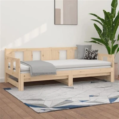 Afbeelding van Slaapbank uitschuifbaar massief grenenhout 2x(80x200) cm