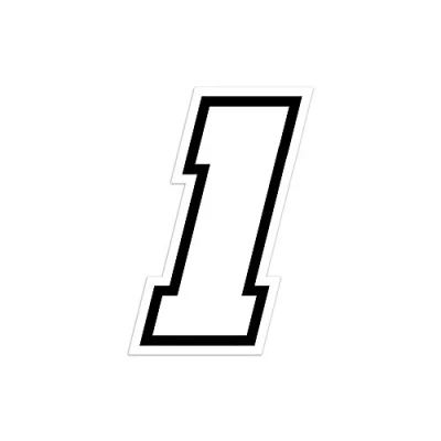 Afbeelding van 4R Quattroerre.it 13361 racenummer 1 Moto GP, wit, 10 x 7 cm