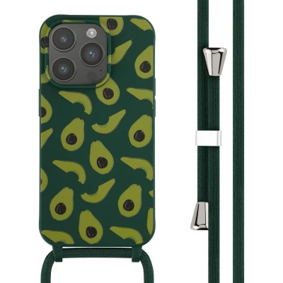Afbeelding van iMoshion hoesje Geschikt voor iPhone 14 Pro met koord Siliconen Groen