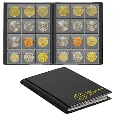 Afbeelding van Munten Collectie Album 120 Zakken 3x3cm/1.2x1.2 inch Muntenhouder Boek Munt Opslag Geld Penny Pocket voor Collectors Zwart CS0112BK