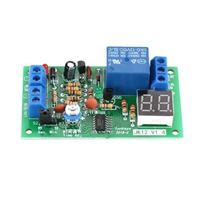 Afbeelding van DC12 V timerrelaismodule, aftelmicrocontroller met digitaal led display, timer, instelbaar, 1 99 seconden/1 min