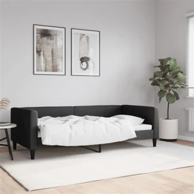 Afbeelding van vidaXL Slaapbank 90x190 cm stof zwart