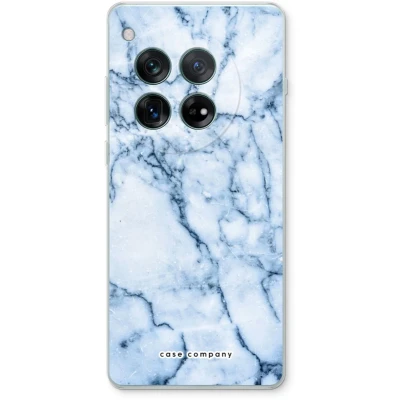 Afbeelding van Case Company® hoesje geschikt voor OnePlus 12r Blauw marmer Soft Cover Telefoonhoesje Bescherming aan alle Kanten en Schermrand