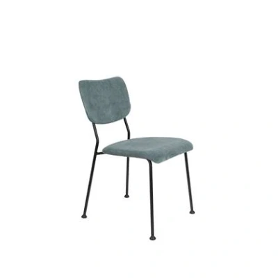 Afbeelding van Zuiver Benson Eetkamerstoelen Grijs/Blauw Set van 2
