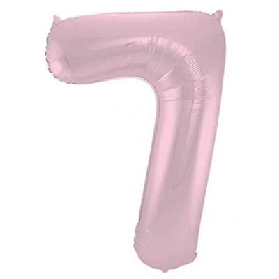 Image de Ballon aluminium numéro 7 Mat Rose Pastel 86cm