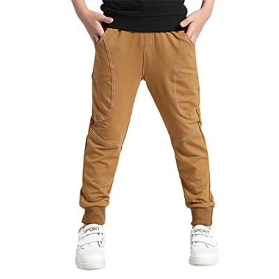 Afbeelding van YoungSoul Joggingbroek voor jongens, lange sportbroek, Bruin