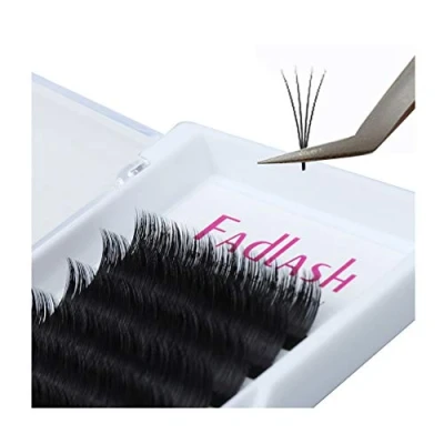 Afbeelding van FADLASH wimperverlenging Easy Fan Lashes 0,07 D krul 15 mm, van zijde, Russisch volume, professioneel, voorgevormd wimperboeket (0.07 mm)