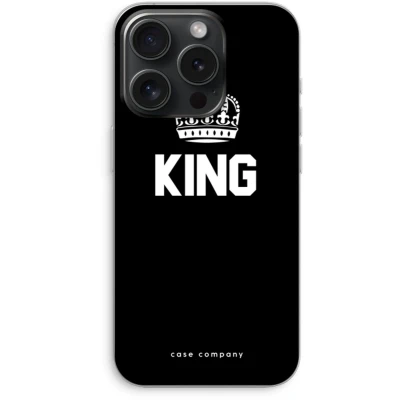 Afbeelding van Case Company® hoesje geschikt voor iPhone 15 Pro King zwart Soft Cover Telefoonhoesje Bescherming aan alle Kanten en Schermrand