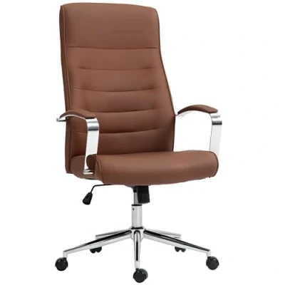 Afbeelding van HOMCOM Bureaustoel Polyurethaan 65x73x125cm Bruin