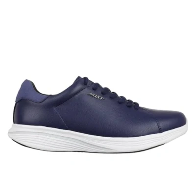 Afbeelding van MBT Kuni Lace Up Sportschoenen voor dames, moderne stijl, anatomische en comfortabele wandelschoenen, fysiologische schoenen, comfort stabiliteit met gebogen zool, sneakers trekkoord, Navy