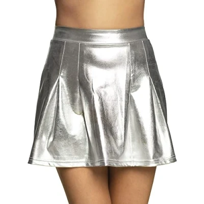 Afbeelding van Boland Minirokje Shiny zilver (M/L) Volwassenen Showgirl Glitter and Glamour
