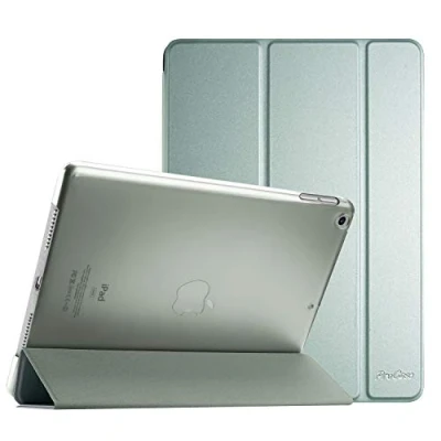 Afbeelding van ProCase Hoes voor 10,2 Inch iPad 9e Generatie 2021/iPad 8e 2020/iPad 7e 2019, Schokbestendige Hoesje Beschermhoes Smart Folio Cover Case Hard Back Shell Lichtgrijze