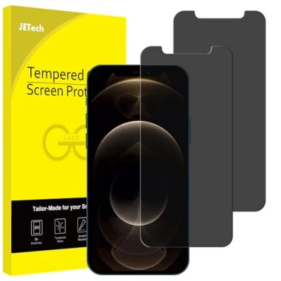 Afbeelding van JETech Privacy Screen Protector voor iPhone 12 Pro Max 6,7 inch, Anti Spy Gehard Glas Schermbeschermer, 2 Stuks