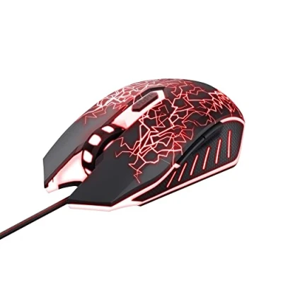 Image de Trust GXT 105 Izza Illuminated Souris droitiers et gauchers optique 6 boutons filaire USB noir