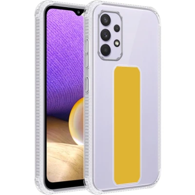 Afbeelding van Cadorabo Hoesje geschikt voor Samsung Galaxy A33 5G in GEEL Beschermhoes gemaakt van flexibel TPU silicone Cover Case met houder en standfunctie