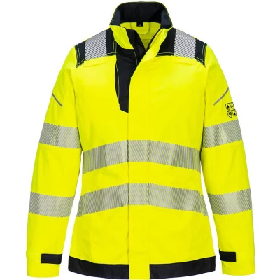 Afbeelding van PW3 Vlamvertragende Modaflame Hi Vis dames werkbroek maat L, Yellow/Bl