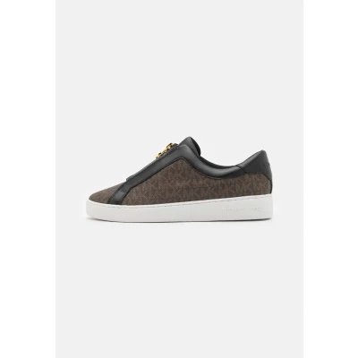 Afbeelding van Michael Kors Keaton ZIP SLIP ON Sneakers laag, Dames, Maat: 38, Brown Pu