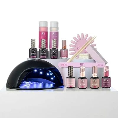 Afbeelding van Pink Gellac Gellak Starterspakket Premium Uncovered 4 Kleuren Gel Nagellak, LED lamp en Manicure Set Lak voor Gelnagels