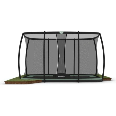 Afbeelding van BERG Ultim Champion ECO FlatGround Trampoline Volledig Circulair Rechthoek 410 cm incl. Safety Net Deluxe XL Groen