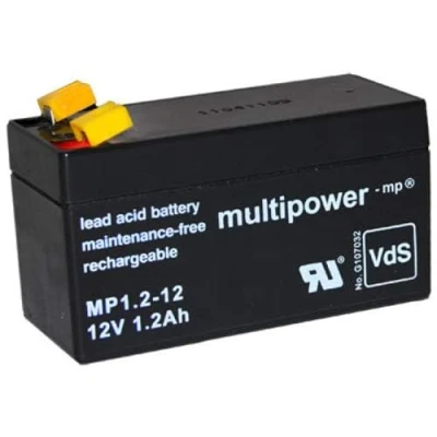 Afbeelding van Multipower MP1.2 12 loodaccu V 1200 mAh met 4,8 mm aansluitingen